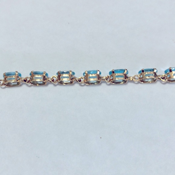 Natural Swiss blue topaz, tennis bracelet - Picture 5 of 7